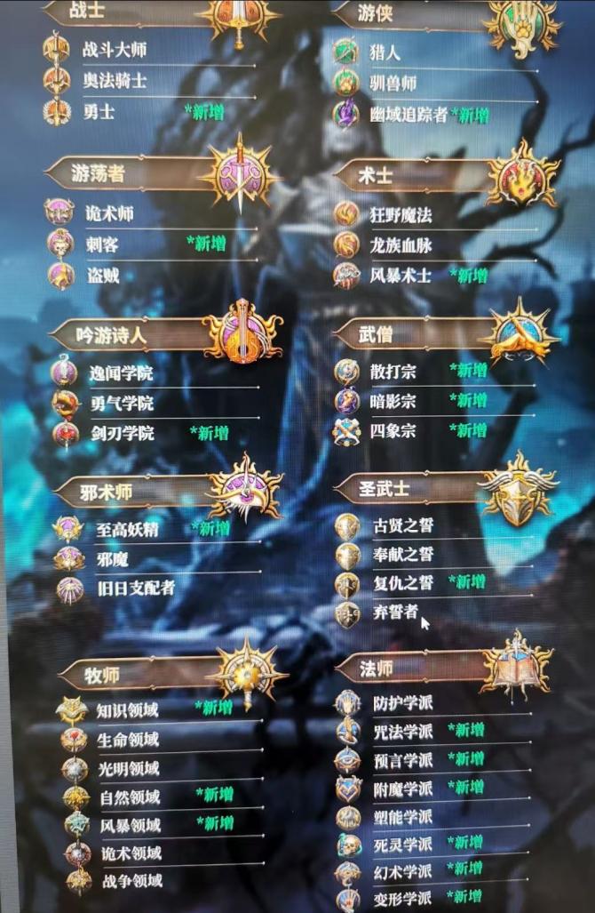 《博德之门3》职业表