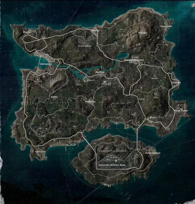 《绝地求生》游戏海岛地图