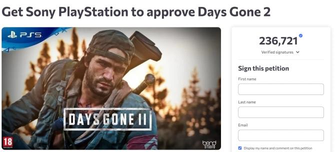 《往日不再2》的请愿签名